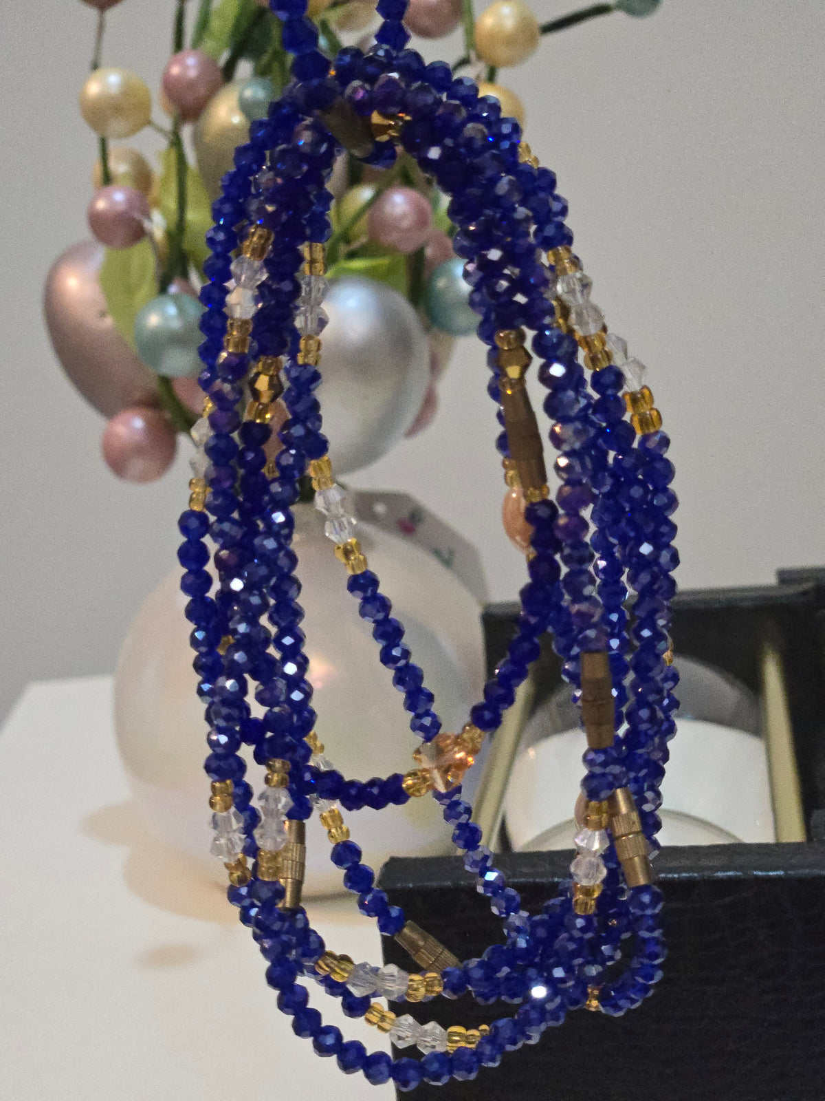 CHARMING ROYAL BLUE  CRYSTAL ANKLET