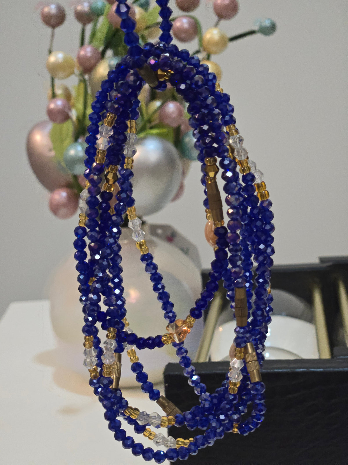 CHARMING ROYAL BLUE  CRYSTAL ANKLET