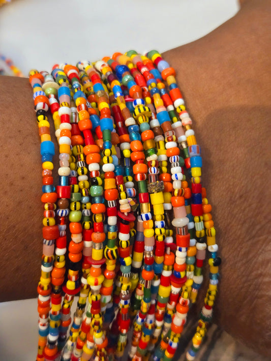 MULTI-COLORED AFRICA HANDMADE  BEADS