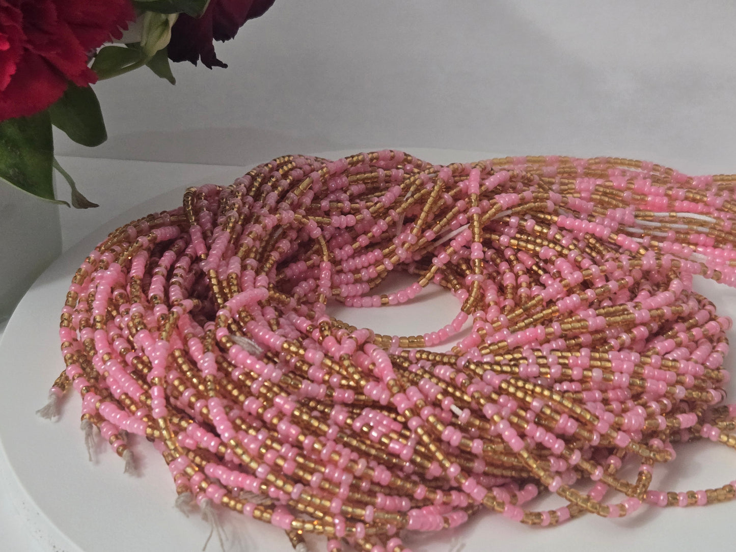 Quality African Pink and Gold Waist Beads.