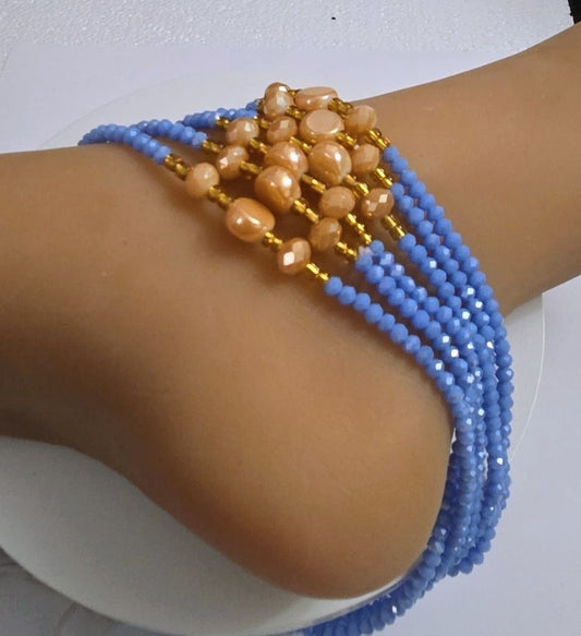 Miracle  Blue waistbeads.